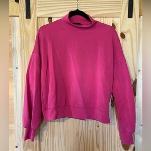 Pink Mock Neck Sweatshirt